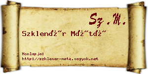 Szklenár Máté névjegykártya