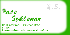 mate szklenar business card